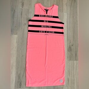 Superdry Pink Tank Dress with Navy Logo